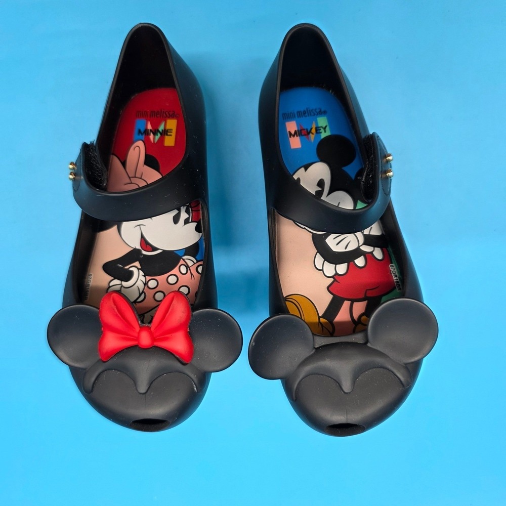 Mini Melissa Ultragirl Disney Mickey Minnie Mouse Black Jelly Shoes Girls 11